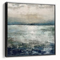 Framed canvas wall art showcasing an abstract landscape design with vibrant colors and bold brushstrokes, displayed with a sleek black frame from a side view.