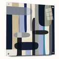 Modern Abstract Wall Art – Vertical Capsule Geometry