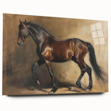 Acrylic glass artwork showcasing a colorful animal design in a side view, featuring intricate details and vibrant colors, suitable for modern home decor.