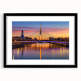 Black landscape bridge frame with mat, showcasing a modern design, ideal for home decor and art display, highlighting its sleek front view and elegant finish. Perfect for enhancing any interior space with a contemporary touch.