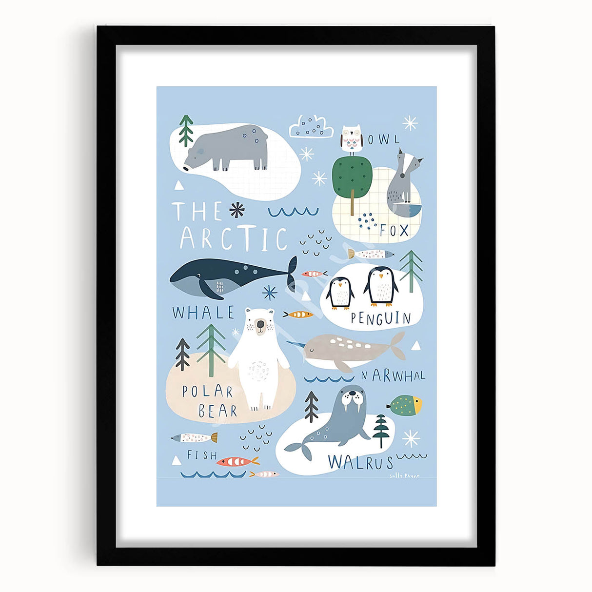 Kids Wall Art Prints - Arctic Animal Nursery Wall Art for Boys