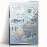 Kids Wall Art Prints - Arctic Animal Nursery Wall Art for Boys