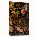 Large abstract wall art on acrylic glass depicting swirling autumnal hues, ideal for bedroom or dining room decor.