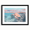 Extra large abstract art print featuring textured swirls in vibrant colors on a black framed canvas.