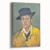 Framed canvas of a Van Gogh landscape painting, featuring vibrant colors and vintage poster style.
