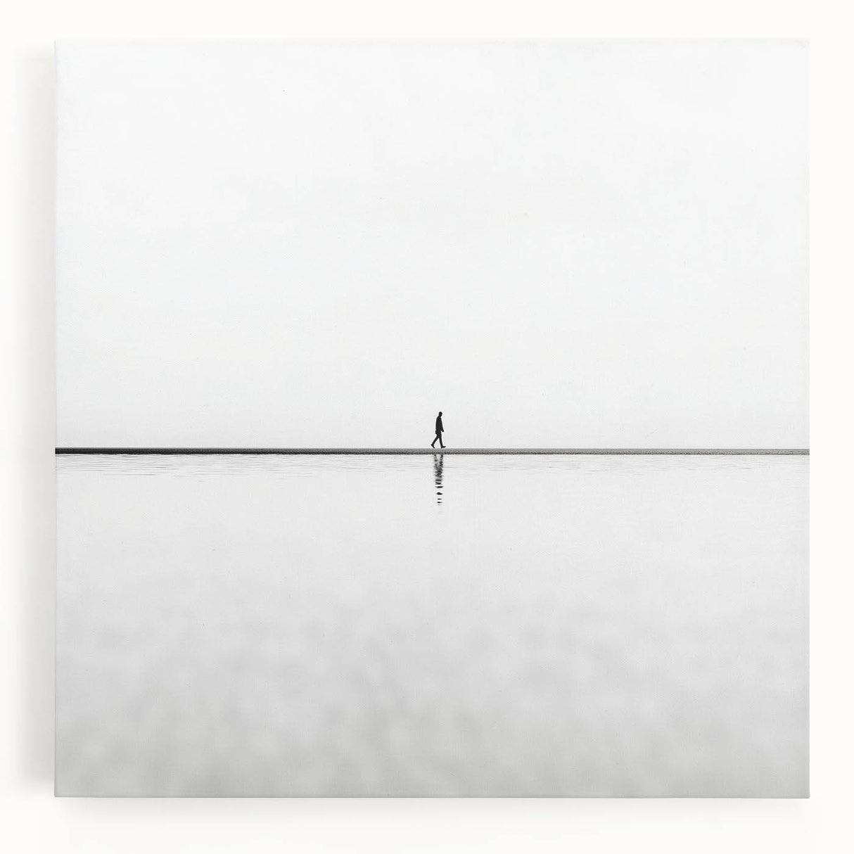 Modern Office Art – Minimalist Black and White Walking Figure