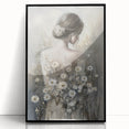 Framed abstract figurative art piece in black acrylic, showcasing unique shapes and textures that enhance modern decor, ideal for contemporary home styling.