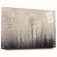 Abstract floral wall art displayed in a side view, showcasing vibrant colors and intricate details, mounted with pins against a sleek acrylic glass background, adding a modern touch to home decor.