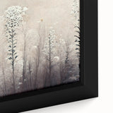 Close-up of a framed canvas featuring abstract floral wall art, showcasing vibrant colors and intricate details, perfect for modern home decor.