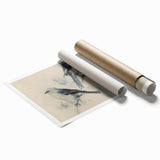 Rolled canvas print showcasing vibrant animal motifs in a colorful, whimsical design, ideal for enhancing home decor. Packaged securely in a protective cardboard tube.