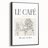 Black and white vintage poster art of a landscape on framed canvas, ideal for bedroom wall decor.