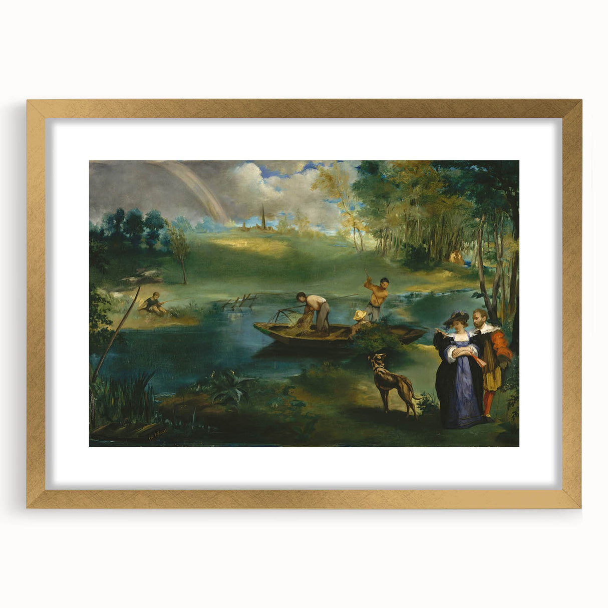 Impressionist Landscape - Fishing by Edouard Manet Print