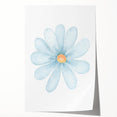 Blue Daisy Watercolor Print - Playroom Wall Art for Kids