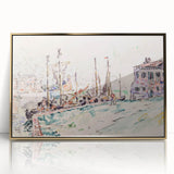 Venetian Serenity: Modern Wall Art - Abstract Waterfront Scene