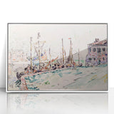 Venetian Serenity: Modern Wall Art - Abstract Waterfront Scene