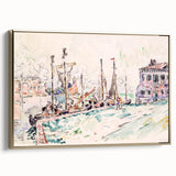 Venetian Serenity: Modern Wall Art - Abstract Waterfront Scene