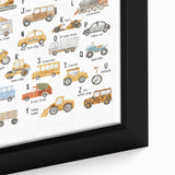 A-Z Vehicles Kids Educational Wall Art - Learning Poster for Classrooms