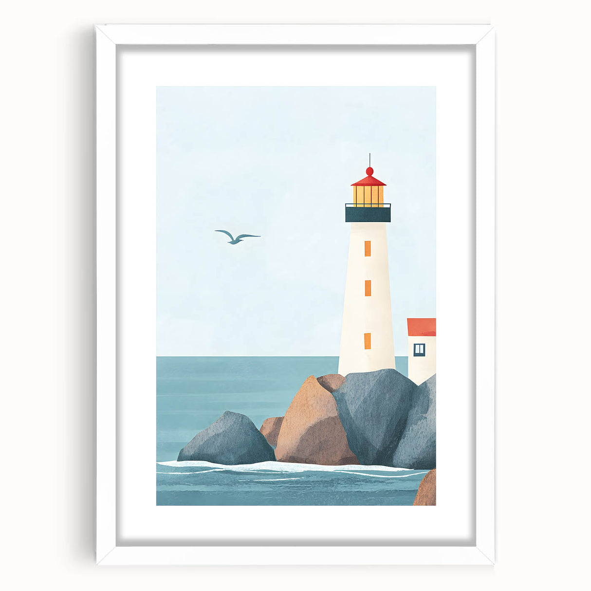 Coastal Lighthouse Nursery Wall Art – Kids Room & Baby Decor