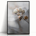 Large abstract wall art depicting autumnal colors in a mid-century modernist style, framed in black acrylic.