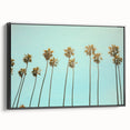 Black and white wall art featuring a vintage poster-style landscape painting on a framed canvas, ideal for bedroom decor.