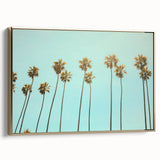 Framed canvas depicting a vintage summer landscape with lush greenery and a golden frame, suitable for bedroom decor.