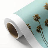 Art deco poster featuring a stylized summer scene in pastel shades on rolled canvas, ideal for nursery wall art.