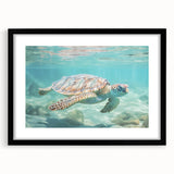 Extra large abstract art print featuring vibrant, colorful textured patterns on a black framed canvas.