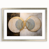 Abstract geometric frame in silver with a mat, showcasing a modern design that enhances interior decor. Ideal for contemporary art displays and stylish home aesthetics.