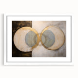 Abstract geometric frame design with a white mat, showcasing an elegant front view. Ideal for modern decor, this versatile artwork enhances any space with its minimalist style.