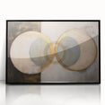 Framed geometric abstract art piece with a sleek black acrylic finish, showcasing vibrant shapes and colors, perfect for modern home decor.