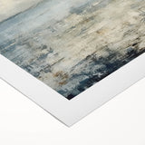 Abstract landscape wall art on rolled canvas, featuring vibrant colors and fluid shapes, ideal for modern home decor. Packaged in a protective cardboard tube.