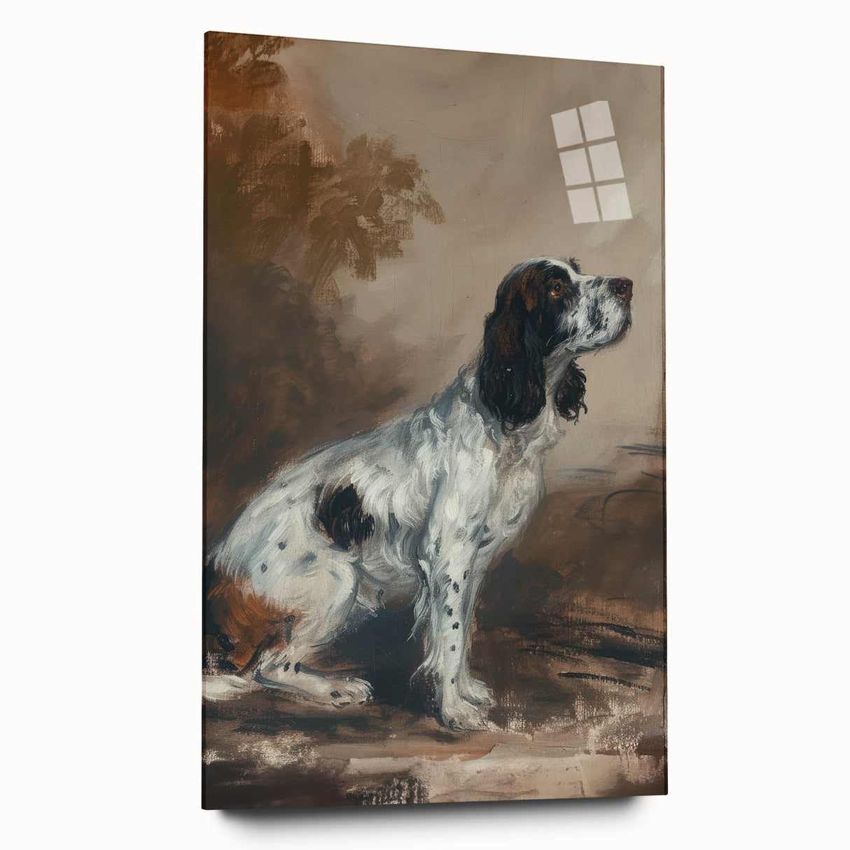 Acrylic glass display showcasing a colorful animal design, viewed from the side, highlighting intricate details and vibrant colors, perfect for modern decor.