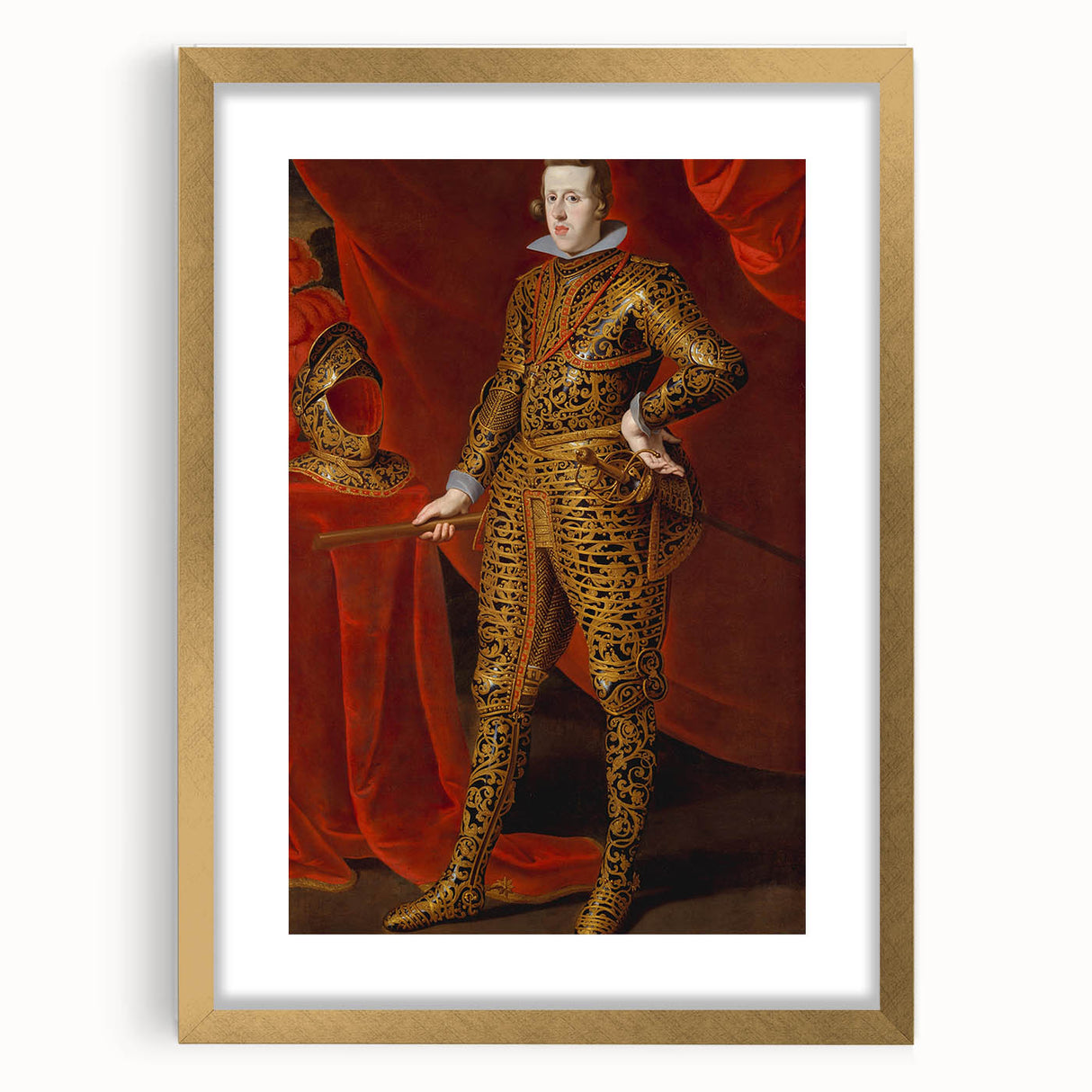 Baroque Art - Regal Portrait with Intricate Gold Detailing