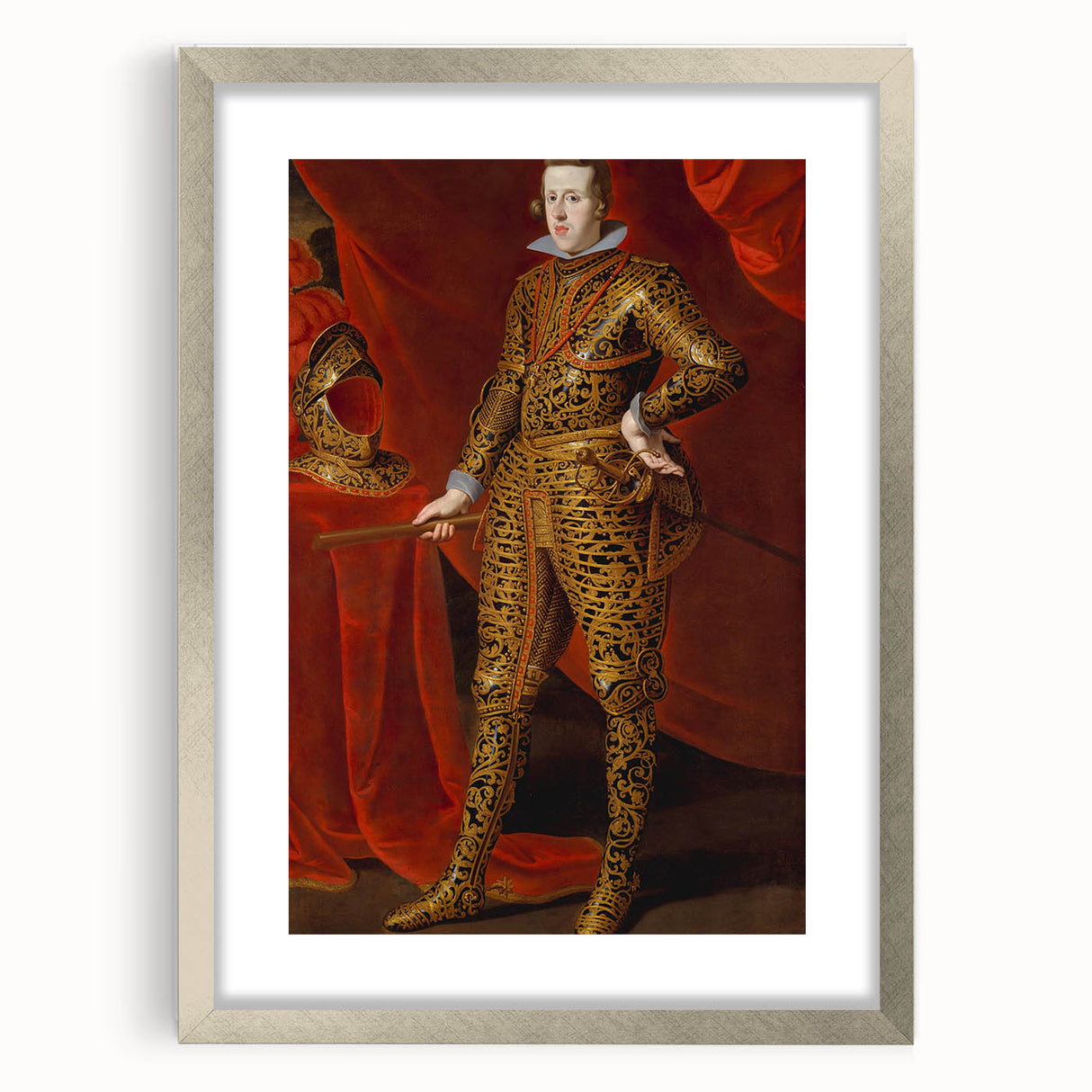 Baroque Art - Regal Portrait with Intricate Gold Detailing