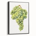 Black and white framed canvas featuring a vintage poster art style landscape with fruit, ideal for bedroom wall decor.
