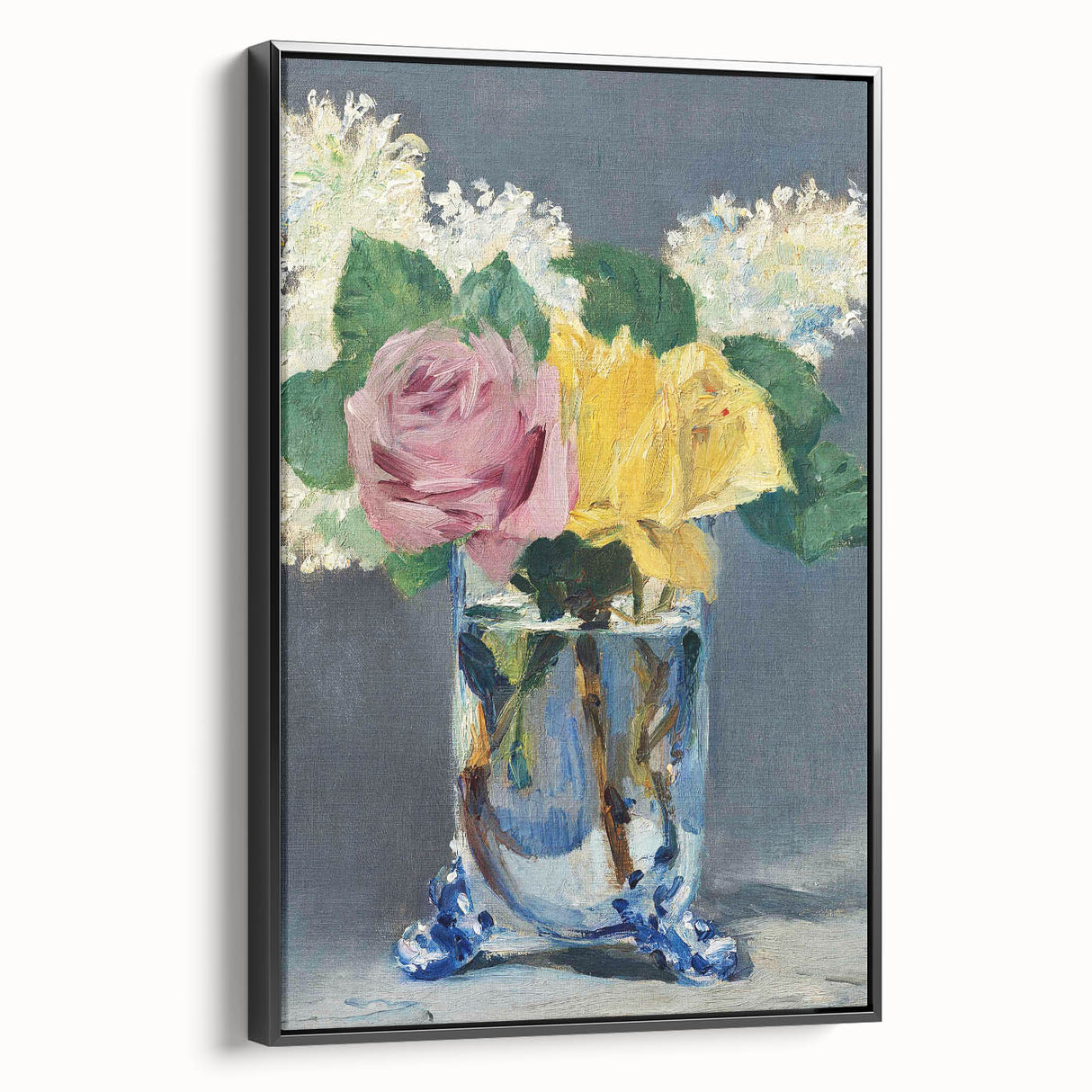 Impressionism Wall Art - Lilacs and Roses in Vase - Elegant Floral Print