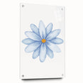 Watercolor Blue Daisy Print - Nursery Wall Art for Kids