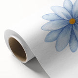Watercolor Blue Daisy Print - Nursery Wall Art for Kids