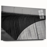 Landscape acrylic glass bridge design showcasing a sleek side view, highlighting its clear finish and elegant curves, ideal for modern home decor.