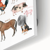 Farm Animals Kids Educational Wall Art - Learning Poster for Classrooms