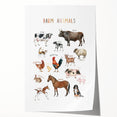 Farm Animals Kids Educational Wall Art - Learning Poster for Classrooms