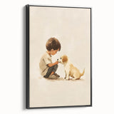 Boy and Puppy Nursery Wall Art – Kids Room & Baby Room Decor