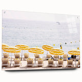 Large abstract wall art on acrylic glass depicting vibrant summer colors, ideal for bedroom or dining room decor.