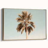 Framed canvas depicting a vintage landscape painting in muted earth tones, ideal for bedroom wall art.