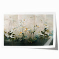 Abstract floral wall art print showcasing vibrant colors and intricate designs, rolled for easy display and protection, perfect for home decor enhancement.