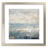 Abstract landscapes wall art framed with a silver mat, showcasing vibrant colors and textured details, perfect for enhancing modern home decor.