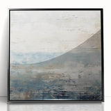 Framed abstract landscape wall art featuring a vibrant, multicolored design with acrylic texture, set against a sleek black frame, perfect for modern home decor.
