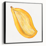 Black and white wall art featuring an array of fruits on framed canvas, suitable for bedroom decor.