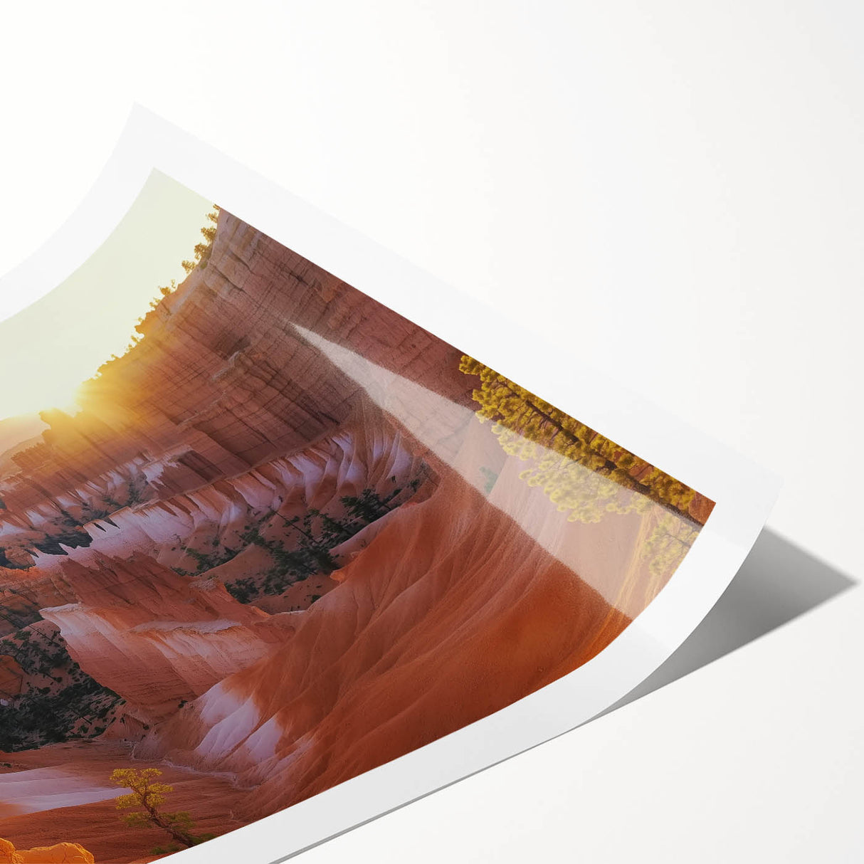Stunning landscape print showcasing vibrant canyons in rich earthy tones, designed for wall decoration. Ideal for nature lovers and modern home decor enthusiasts.