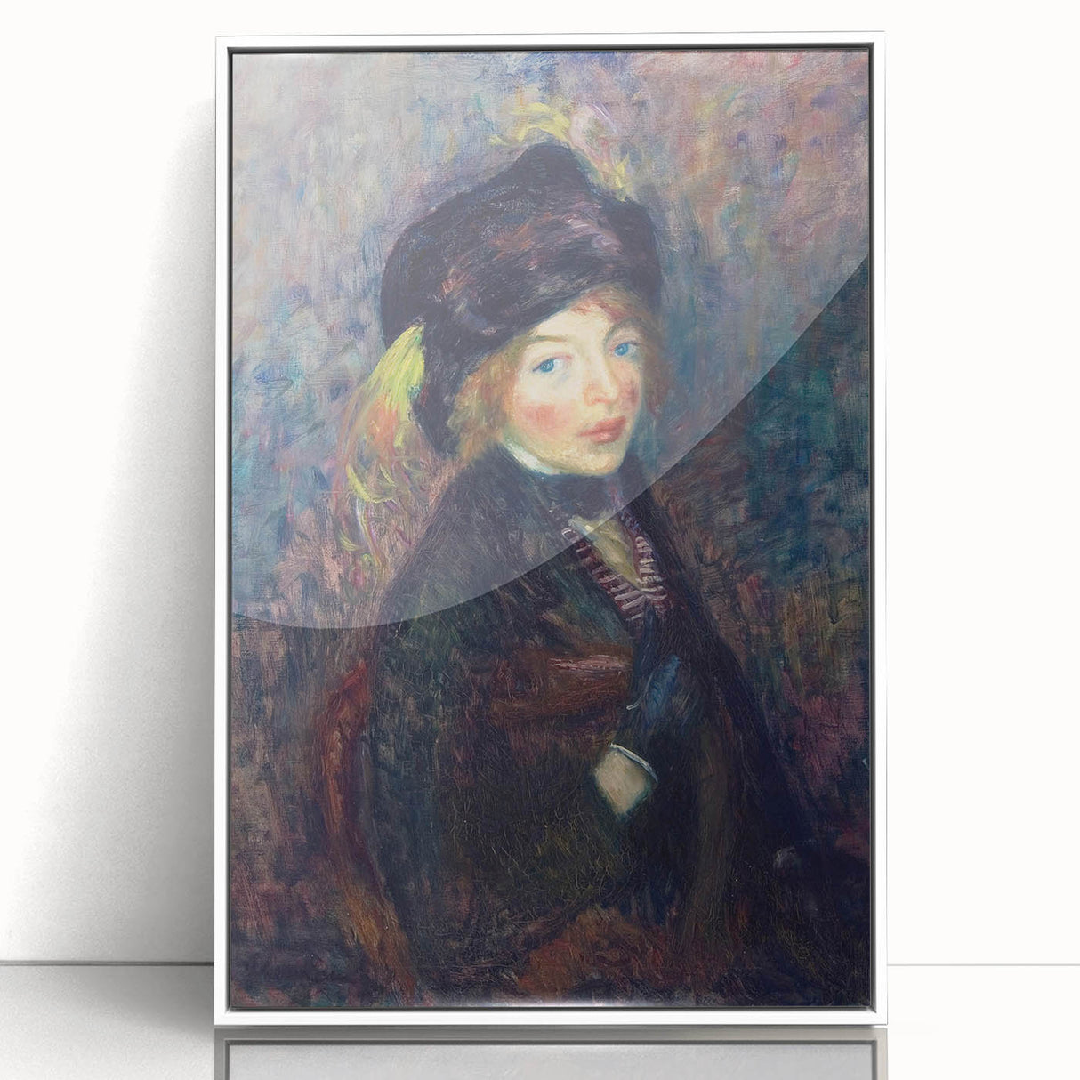 Head of Girl with Feathered Turban Art Print - William Glackens Portrait